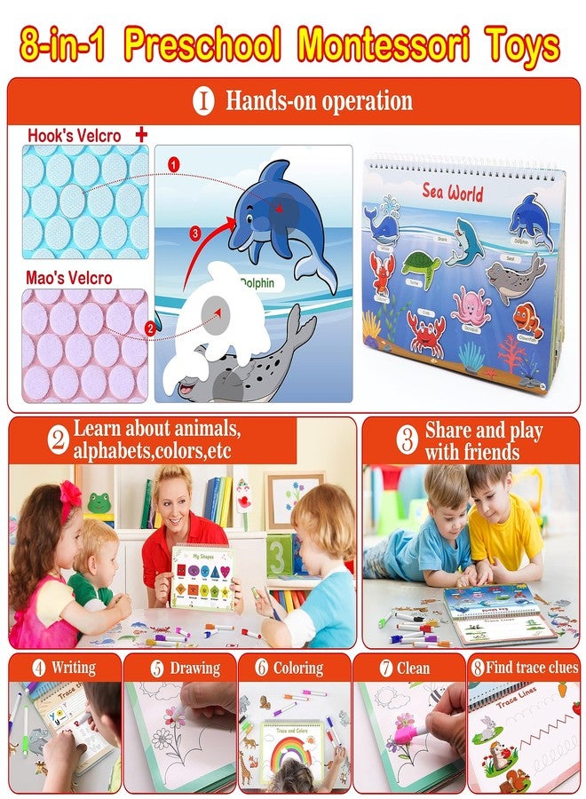 WJPC 53 Designs Busy Book for Toddlers 1,2,3,4,5,6 Years. Preschool Learning Busy Board Kids Boys&Girls Quiet Montessori Toddler Activity Book, Tracing Coloring - Image 5